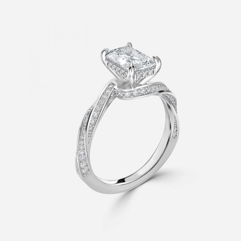 Sofia Radiant Hidden Halo Lab Grown Diamond Engagement Ring