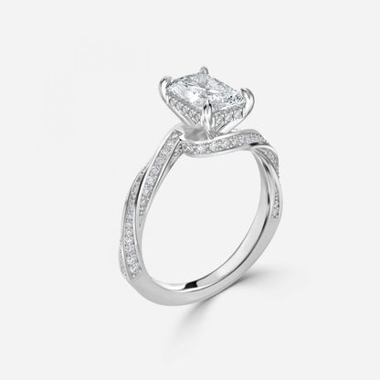 Sofia Radiant Hidden Halo Lab Grown Diamond Engagement Ring