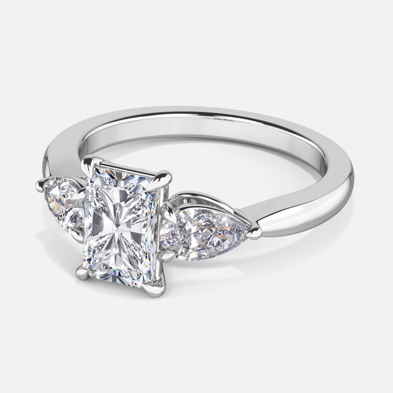 Olina Radiant Three Stone Engagement Ring