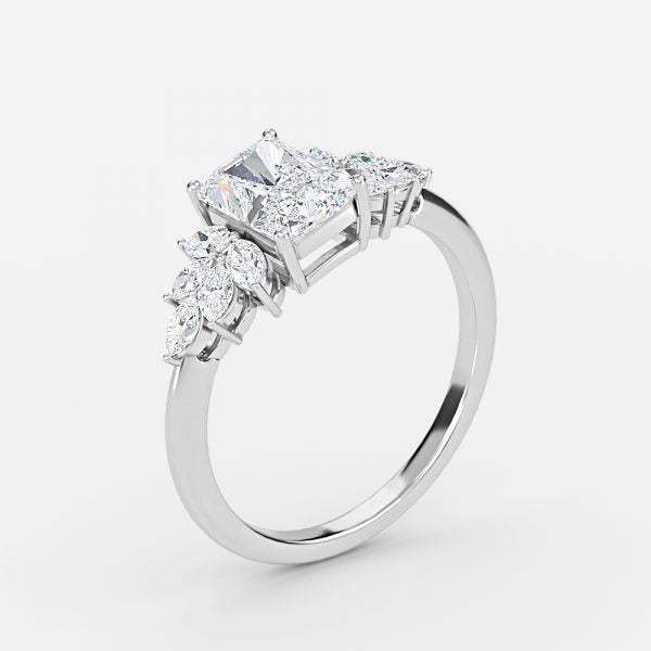 Avian Radiant Three Stone Lab Grown Diamond Engagement Ring