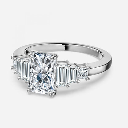 Diya Radiant Three Stone Lab Grown Diamond Engagement Ring