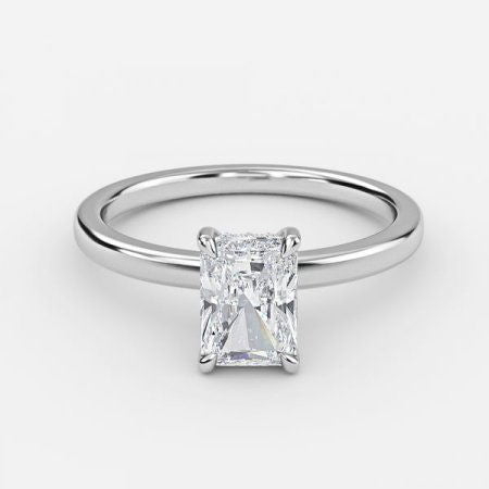 Essian Radiant Hidden Halo Lab Grown Diamond Engagement Ring