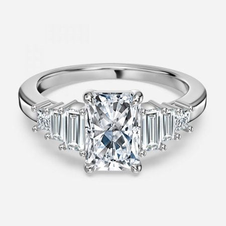 Diya Radiant Three Stone Lab Grown Diamond Engagement Ring