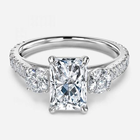 Treya Radiant Three Stone Lab Grown Diamond Engagement Ring