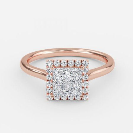 Levi Princess Halo Lab Grown Diamond Engagement Ring