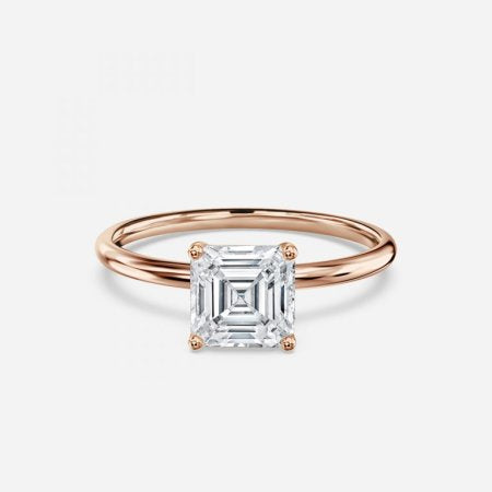 Adaya Asscher Solitaire Lab Grown Diamond Engagement Ring