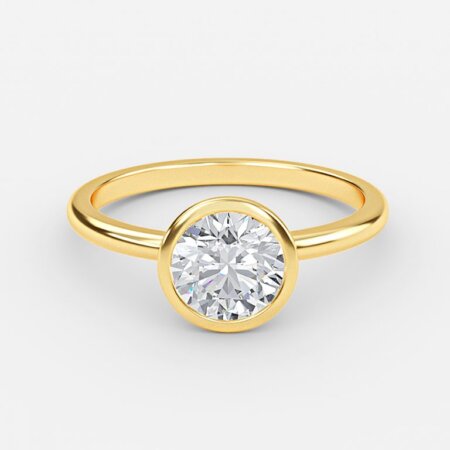 Aerin Round Lab Created Diamond Bezel Engagement Ring