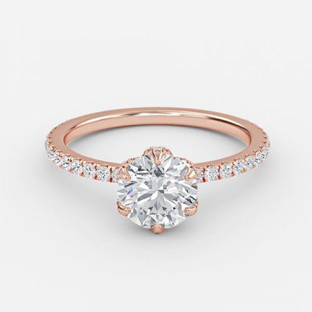 Cengo Round Lab Grown Diamond Dainty Engagement Ring