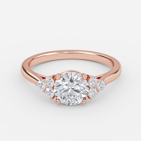 Anika Round Lab Grown Diamond Cluster Engagement Ring