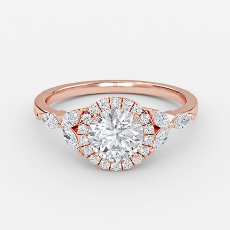 Francis Round Lab Grown Diamond Halo Engagement Ring