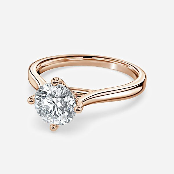 4 prong Round Lab Grown Diamond Solitaire Engagement Ring