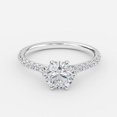 Freya Round Lab Grown Diamond Diamond Band Engagement Ring