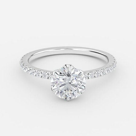 Delfi Round Lab Grown Diamond Diamond Band Engagement Ring