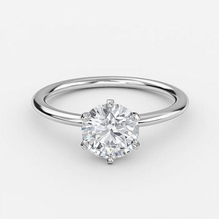 Selene Round Lab Created Diamond Solitaire Engagement Ring