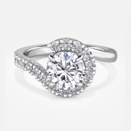 Neto Round Lab Grown Diamond Halo Engagement Ring