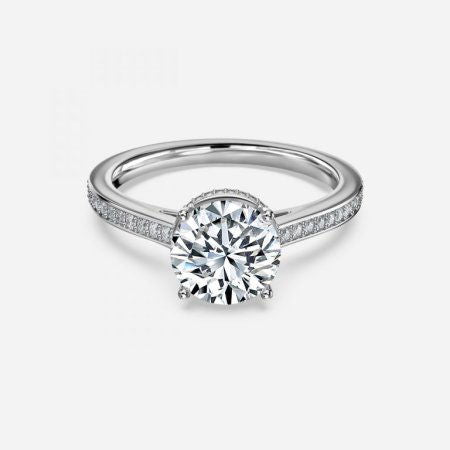 Evelyn Round Lab Grown Diamond Hidden Halo Engagement Ring