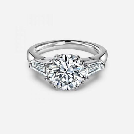 Ava Round Lab Grown Diamond Three Stone Engagement Ring