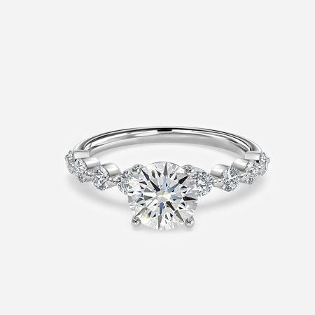 Vivian Round Lab Created Diamond Unique Engagement Ring