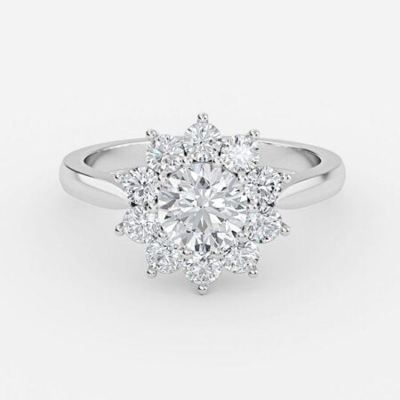 Rohini Round Lab Grown Diamond Cluster Engagement Ring