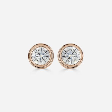 Bezel Set Round Diamond Studs