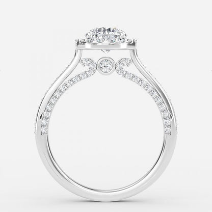 Nhẫn đính hôn kim cương Halo Ayana Round Lab Grown