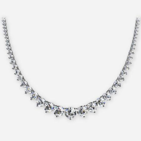 Round Diamond Graduated Necklace