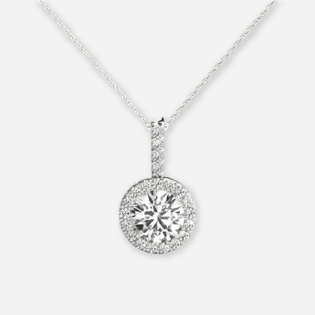 Round Lab Diamond Halo Pendant