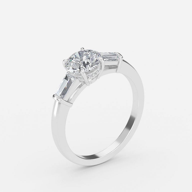 Miriam Round Lab Grown Diamond Three Stone Engagement Ring