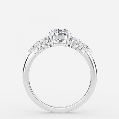 Avian Round Lab Grown Diamond Three Stone Engagement Ring