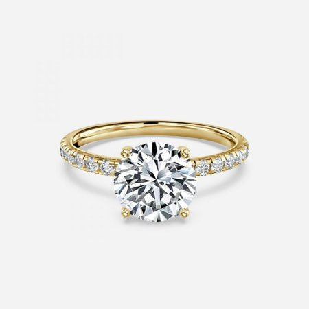 Sahana Round Lab Grown Diamond Side Stone Engagement Ring