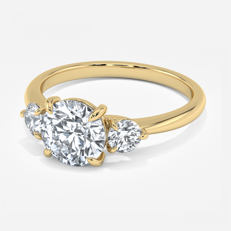 Kylie Round Lab Created Diamond Three Stone Engagement Ring