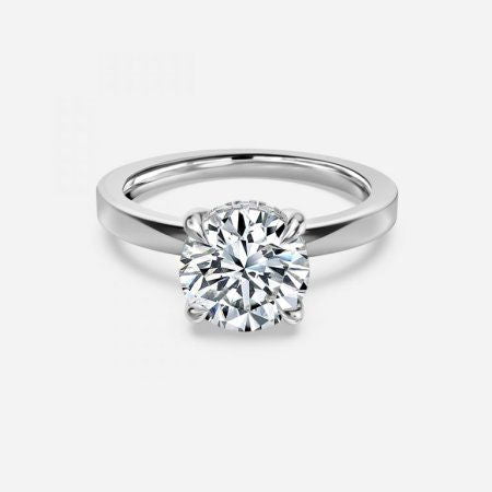 Chloe Round Lab Created Diamond Hidden Halo Engagement Ring