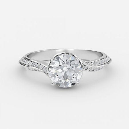 Aria Round Lab Grown Diamond Hidden Halo Engagement Ring