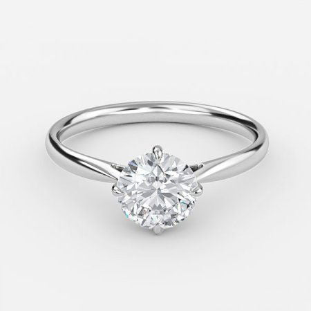 Loritz Round Lab Created Diamond Solitaire Engagement Ring