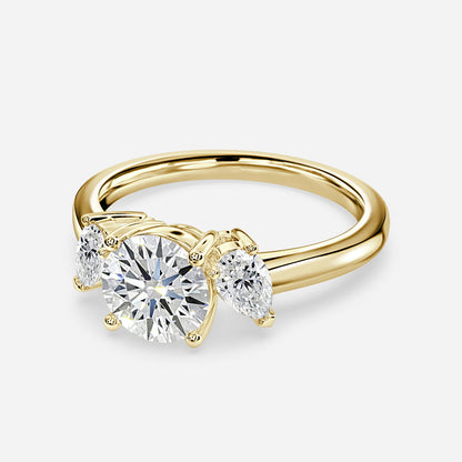 Freya Round Lab Created Diamond Three Stone Engagement Ring