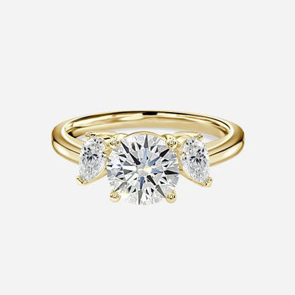 Freya Round Lab Created Diamond Three Stone Engagement Ring