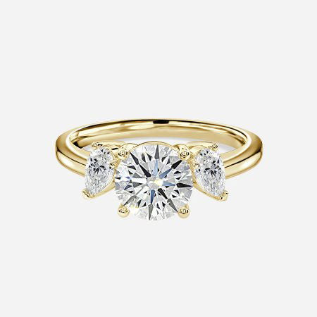 Freya Round Lab Created Diamond Three Stone Engagement Ring