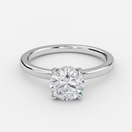 Essian Round Lab Created Diamond Hidden Halo Engagement Ring