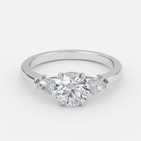 Melanie Round Lab Grown Diamond Three Stone Engagement Ring