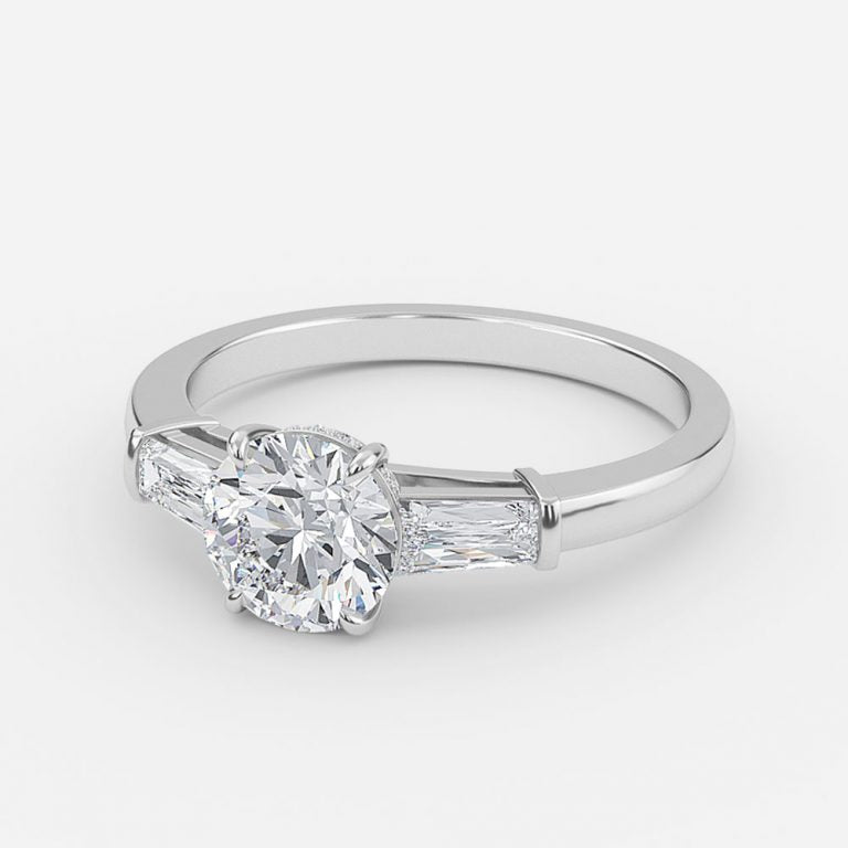 Miriam Round Lab Grown Diamond Three Stone Engagement Ring