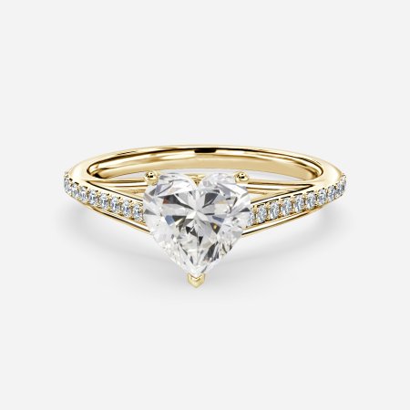 Heni Heart Side Diamond Engagement Ring