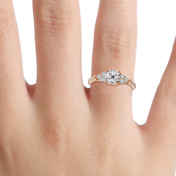 Elizabeth Cushion Three Stone Lab Grown Diamond Engagement Ring