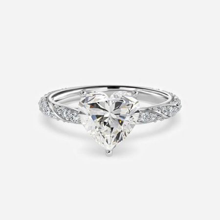 Serena Heart Side Diamond Engagement Ring