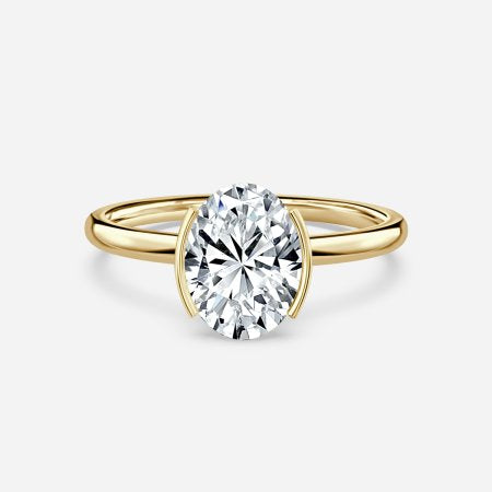 Augusta Oval Bezel Lab Grown Diamond Engagement Ring