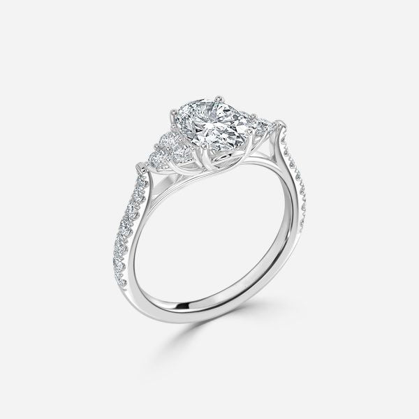 Elizabeth Oval Three Stone Lab Grown Diamond Engagement Ring