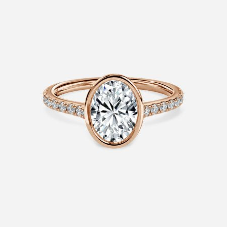 Ali&#039;i Oval Diamond Band Lab Grown Diamond Engagement Ring