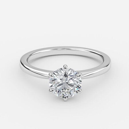 Lyra Round Lab Created Diamond Solitaire Engagement Ring