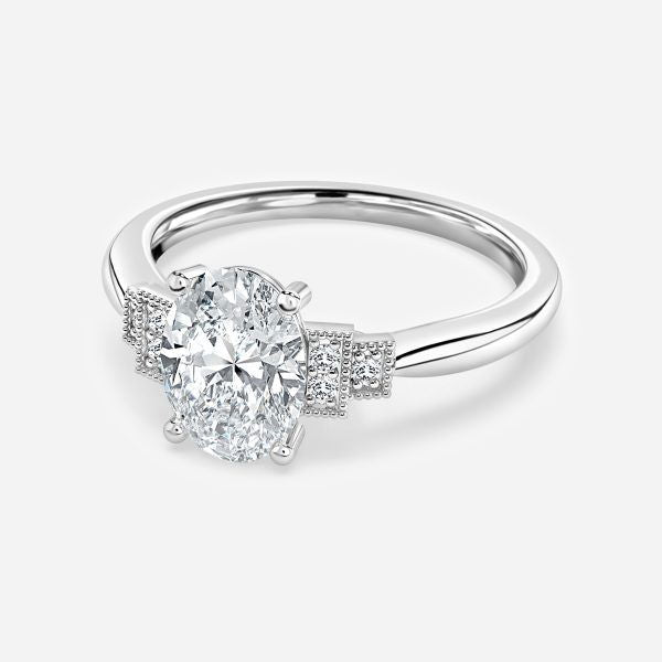 Fiona Oval Three Stone Lab Grown Diamond Engagement Ring