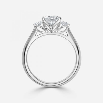 Olivia Cushion Three Stone Lab Grown Diamond Engagement Ring