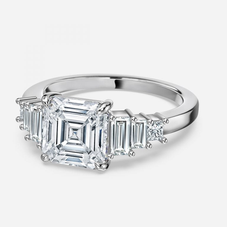 Olin Asscher Three Stone Engagement Ring